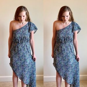 Patterson J Kincaid asymmetrical 1-shoulder dress
